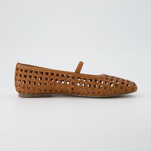 CUSHIONAIRE Weavy Squared Toe Woven Ballet Flats Shoes for Women with Memory Foam | Comfortable Mary Jane Flats for Women with Breathable Mesh Design | Wide Widths Available thumbnail 6