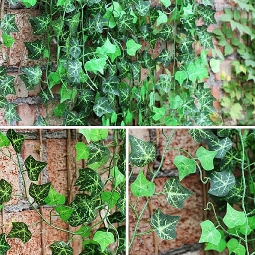GPARK 84ft 12 Pack / 82 inch, Artificial Ivy Garland Fake Leaf Plants Vine, Hanging Leaves Garlands for Wedding Party Garden Kitchen Outdoor Greenery Wall Decor Green thumbnail 4