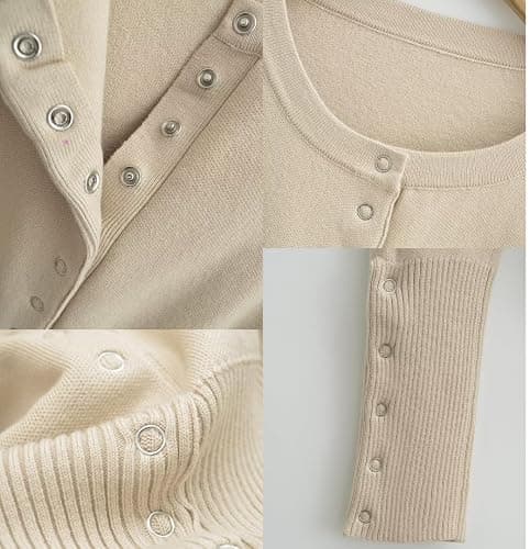 TYATVS Button Up Cardigan Knitted Crop Cardigan Chunky Knit Cardigan for Work Casual Fall Tops Old Money Clothes thumbnail 6
