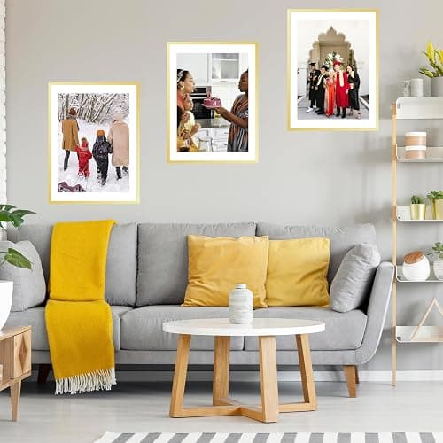 JCJMY 20x28 Picture Frame with 18x24 Mat, Display Photo 18x24 with Mat or 20 x 28 Without Mat, Wall Hanging Large 20 by 28 Poster Frame with Plexiglass, Gold thumbnail 7