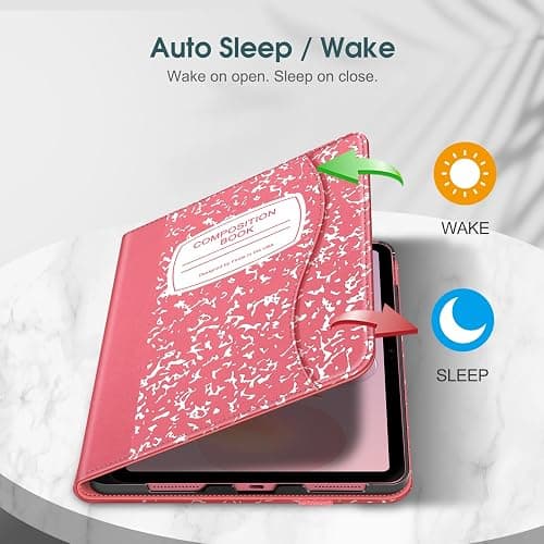 Fintie Case for iPad (A16) 11th Generation 11 Inch (2025), iPad 10th Generation 10.9 Inch (2022), Multi-Angle Viewing Protective Stand Cover with Pencil Holder & Pocket, Composition Book Pink thumbnail 3