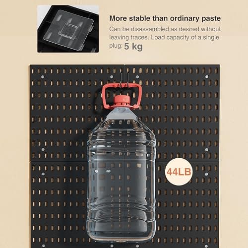 HENSHOW Wall Mount Pegboard Kit - 4 Panels & Accessories, Heavy Duty Modular Organizer for Home, Office, Craft Room & Kids Storage, Space-Saving 11.8"×11.8" DIY Tool Board‌ thumbnail 6