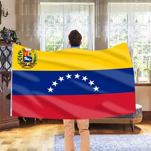 AhfuLife Venezuela Flag 3x5 Ft, 8 Star Large Venezuelan Flags for Outside - Double Side with Brass Eyelets for Olympic Party Decorations Bar Garden Street Decoration Indoor Outdoor thumbnail 5