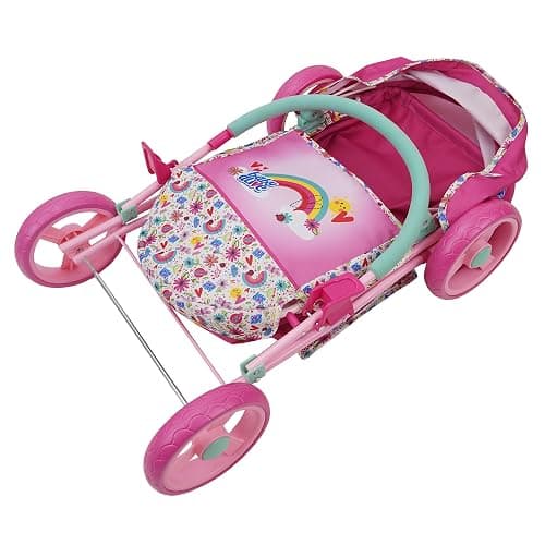 Baby Alive: Deluxe Classic Doll Pram - Pink & Rainbow - Includes Matching Handbag/Diaper Bag, Fits Dolls up to 18", Large Canopy, Storage Basket & Bassinet, Pretend Play for Kids Ages 3+ thumbnail 2