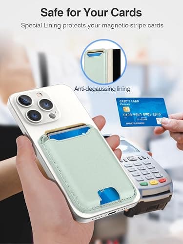 TopMade for MagSafe Wallet, Strongest Magnetic Phone Wallet, 4 Cards Holder | Magnetic Card Holder for iPhone 17/16/15/14/13/12 Series, RFID Blocking, Vegan Leather, Ideal for Daily Use & Travel, Green thumbnail 5