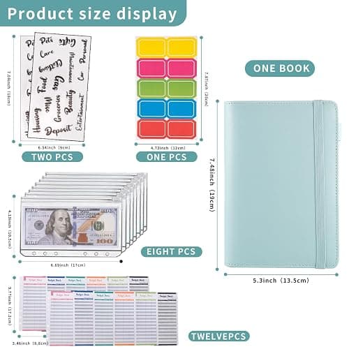 NICOOTHBudget Binder Cash Envelopes A6 Money Saving Binder with Zipper envelopes (Navy Blue) thumbnail 3