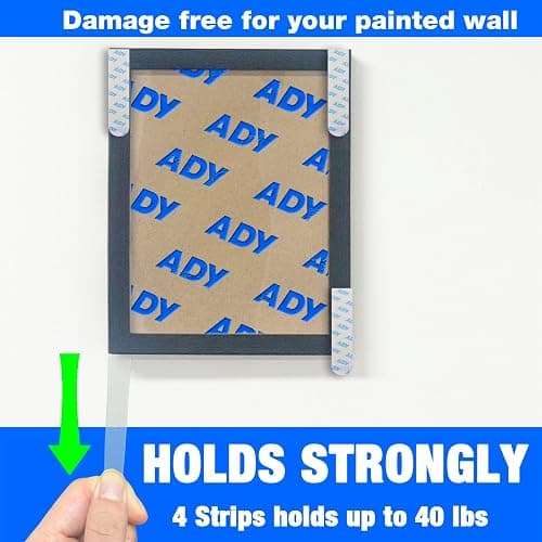 ADY Removable Double Sided Tape Heavy Duty 40 Pack, Clear Picture Hanging Strips Damage Free for Wall, Refill Adhesive Strips for Rent Room, Nano Transparent Adhesive Tape for Decor, Poster thumbnail 3