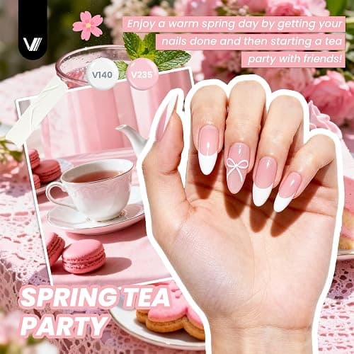 VANREESA 148Pcs Gel Nail Polish Kit with U V Light Almond Nail Tips Nail Drill -60 All Seasons Colors Gel Polish Set with 6Pcs Base Top Coat Gel Nail Kit for Beginners with Everything Gifts for Women thumbnail 4