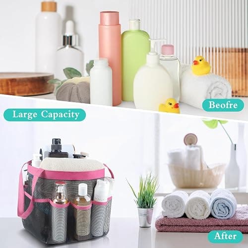 Attmu Mesh Shower Caddy Portable, Quick Dry Hanging Shower Tote Bag for College Dorm Room Essentials, Large Capacity Shower Caddy Dorm for Bathroom Gym Swimming thumbnail 7