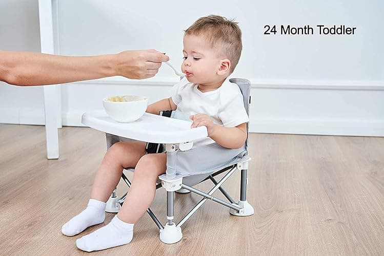 PandaEar Portable Baby Seat Travel Chair| Compact Fold with Straps for Indoor/Outdoor Use| Great for Camping, Beach, Lawn |Toddlers, Kids, Boys, Girls (Neural Seat) thumbnail 8