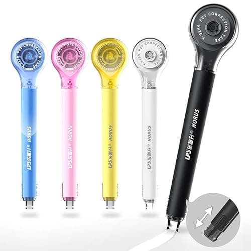 Alopuxi 5pcs Correction Tape Pen, White, 1/5" x 236", Push-pull Protective Cover - Image 1