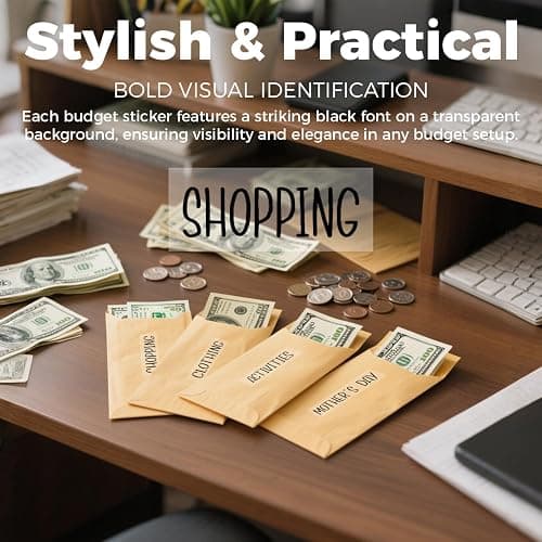 Mageeki 142 Pcs Budget Stickers for Cash Envelopes, Budget Binder Labels Vinyl Stickers for A6 Binder, Finance Planners & Money Organizer, Budgeting & Cash Tracking thumbnail 4