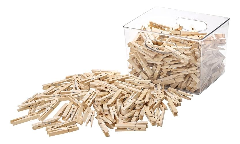 500pcs Large Wooden Clothespins - Heavy Duty Wood Pegs Clothes Pins for Laundry Hanging Clothing - Wood Pins for DIY Crafts - Wood-500pcs-3 Inch thumbnail 5
