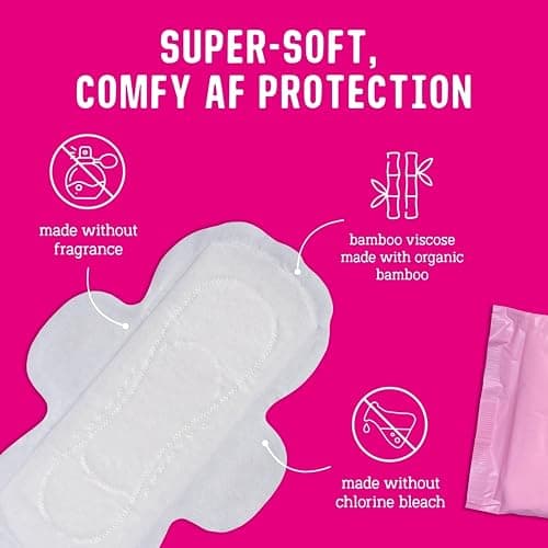Flo - Day Menstrual Pads (16 Pack), Regular Flow | Organic Bamboo Period Pads, Leak Locking, Winged, Ultra-Thin, Absorbent, Soft & Breathable, Plant Based, Vegan, Cruelty Free thumbnail 2
