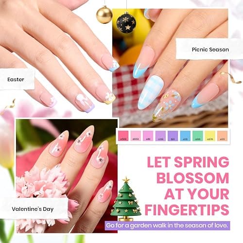 Beetles Winter Gel Nail Polish Set, 70 PCS 60 Colors Red Green Pink Brown Blue Nude Glitter Gel Nail Polish Kit with Base Top Coat for Beginners UV LED Needed DIY Salon Christmas Gifts for Women thumbnail 5