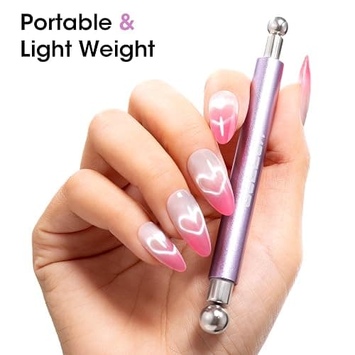 Gellen Cat Eye Magnet, Double-Ended Nail Magnet Tool Kit for Gel Polish | Complete Set with Dual Magnet Pen, Ball Magnets & Guide Plates to Create 3D Cat Eye Effects for DIY or Salon Nail Art. thumbnail 8