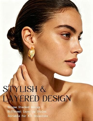 42 Pairs Gold Hoop Earrings Set for Women, Hypoallergenic Multipack Small to Chunky Hoops, Pearl & Twisted Trendy Earrings for Everyday Wear & Mothers Day Gifts thumbnail 3