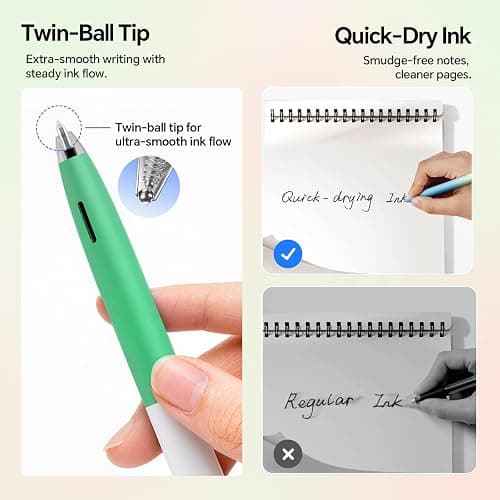 WRITECH Gel Pens Journaling Highlighters: 0.5 & 0.7mm Green Journal Set 7ct | Black & Multicolor Pen Highlighter No Bleed Smooth Writing for Drawing Journaling Teachers Nurses Office Gift thumbnail 5