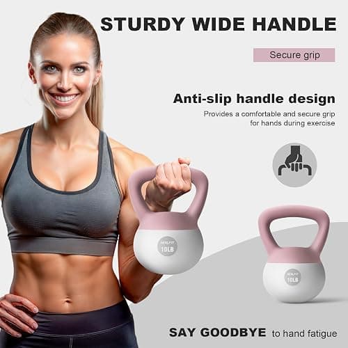 NEALFIT Soft Kettlebell 5LB/10LB/15LB/20LB/25LB, Kettlebells Set Soft Kettle Bell Anti-Slip Grip Weight for Home Gym Strength Training thumbnail 5