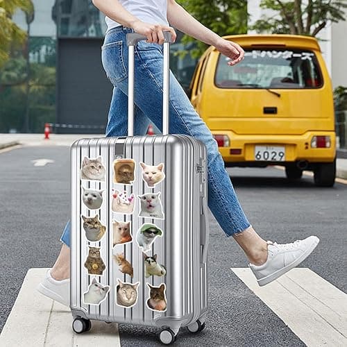Yuyul 100 Pcs Cute Cat Meme Stickers, Funny Kitten Stickers for Journaling Laptop Scrapbook Water Bottles Guitar Suitcase, Waterproof Vinyl Decals for Teens Adults Gift thumbnail 9
