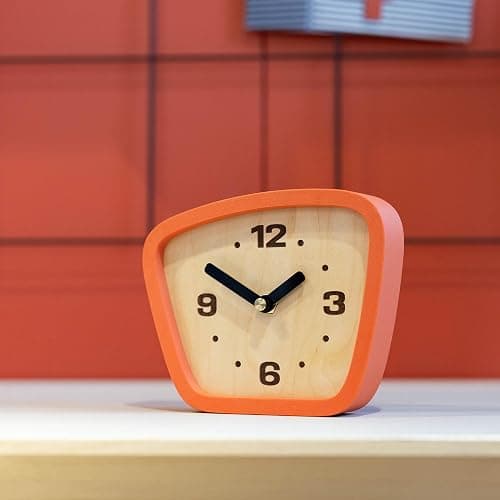 Little Top Creations Handcrafted Mid-Century Modern Clock – Silent Movement for Desk, Table & Mantel, No-Ticking Analog MCM Decor | Made in USA thumbnail 6