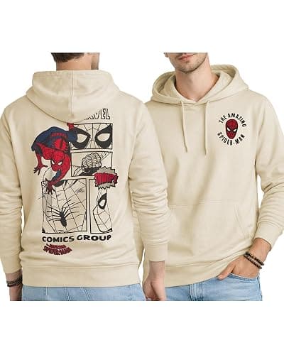 Marvel Spider-Man Mens Graphic Hoodies - Breathable Soft Fleece Cotton-Blend Pullover Sweatshirt Hoodies for Men - Image 1