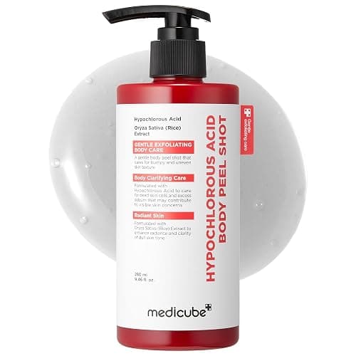 medicube Body Peel Shot with Hypochlorous Acid | Gentle Body Exfoliating for Dead Skin Cells & Uneven Texture - Rice Extract, Panthenol for Hydrating & Smoothing, 9.46 fl.oz - Image 1