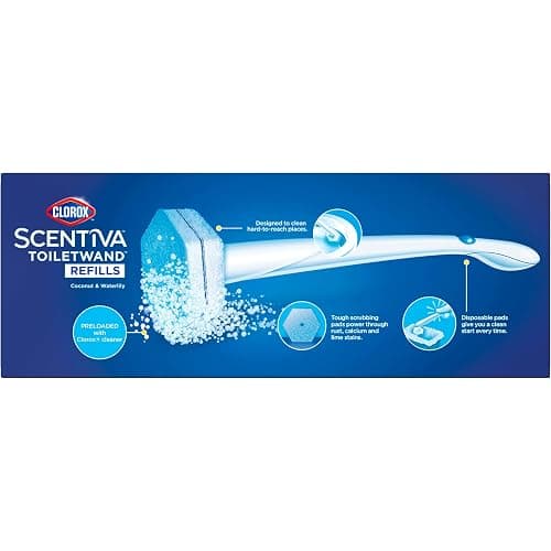 CLOROX Scentiva ToiletWand Toilet Cleaner Refills, Toilet brush, Coconut and Waterlily, 10 Count thumbnail 12