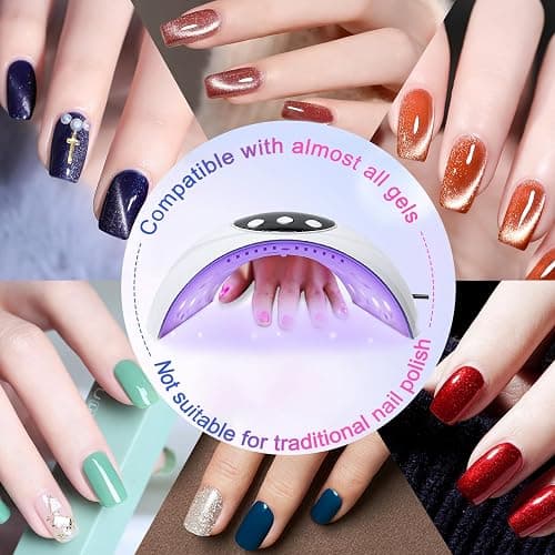UV Nail Light, Nail Dryer UV Light for Gel Nails with 3 Timer Settings Auto Sensor LCD Screen UV LED Nail Lamp Nail Art Tools Accessories in Home Use (Black) thumbnail 8