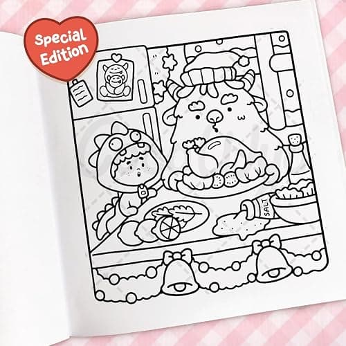 Cozy Christmas: Coloring Book for Adults and Kids (Cozy Spaces Coloring) thumbnail 4