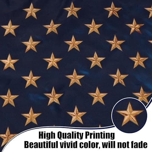 Vintage American Flag 3x5 ft Tea Stained American Flags Heavy Duty Old Antiqued USA Flag for Outside with 2 Brass Grommet for Room Wall Decoration thumbnail 5
