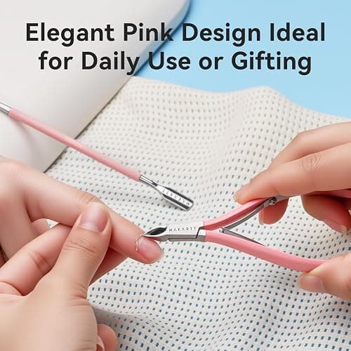 Makartt Pink Cuticle Trimmer Set with 2 Pushers, Nail Clipper & Nipper | Stainless Steel, Manicure Tools Kit for Women, Sharp, Ergonomic & Portable thumbnail 8