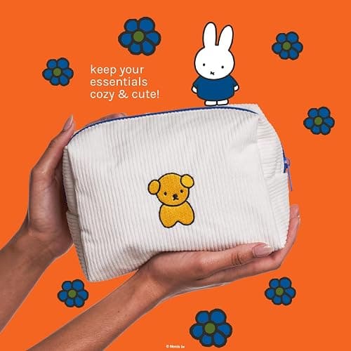The Crème Shop Miffy Perfect Travel Makeup Bag, Cute Zipper Pouch, Spacious, Durable, Lightweight Cosmetic Organizer, Official Miffy Design, With Hang Tag & Printed Label thumbnail 2