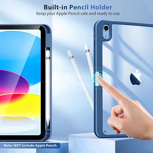 TiMOVO Case for iPad (A16) 11th Generation 11 Inch 2025, iPad 10th Generation Case 10.9 Inch 2022 with Pencil Holder,Slim Protective Cover with Clear Back Shell,Auto Wake/Sleep, Abyss Blue thumbnail 4