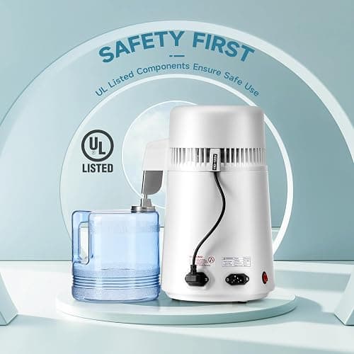 CO-Z Distilled Water Maker, 1 Gallon Water Distiller, 4L Home Countertop Water Distiller Machine, Table Desktop Water Distill Distilling Purifier Purification Filter, Home Pure Clean Water Device thumbnail 5