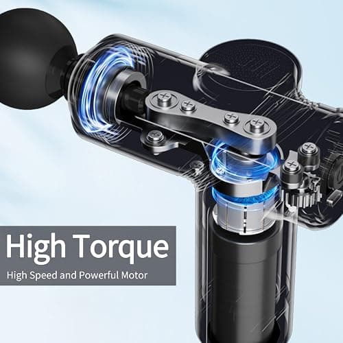 LEERCON Massage Gun Deep Tissue, Silent Brushless Motor and Portable Massage Gun with 4 Interchangeable Heads for Deep Muscle Relief and Relaxation, Relax Gift thumbnail 2