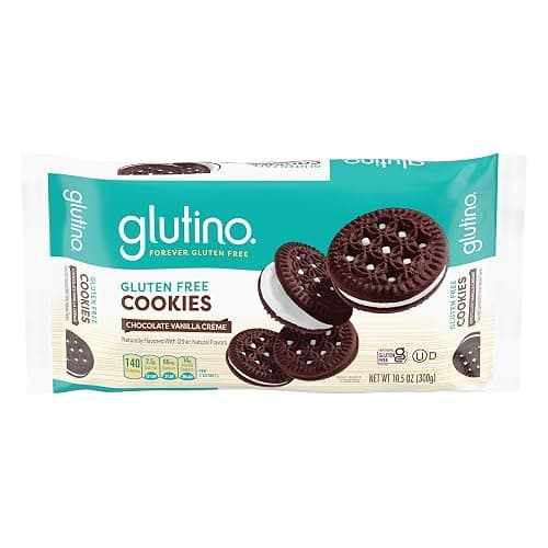 GLUTINO Chocolate Vanilla Creme Cookies, 10.5 oz - Image 1