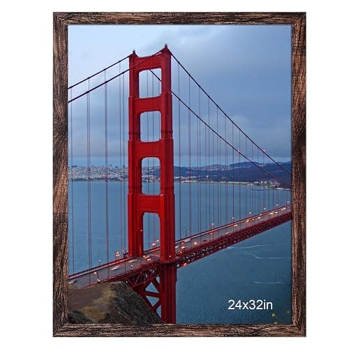 BESCRCL 24x32 Picture Frame Brown, Poster Frames Wall Hanging, Display Pictures 24 x 32 without Mat, 1 Pack - Image 1
