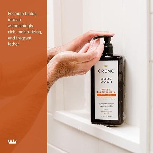 Cremo Rich-Lathering Spice & Black Vanilla Body Wash for Men, Notes of Spices, Dark Woods and Black Vanilla, 32 Fl Oz thumbnail 3