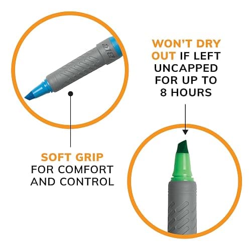 BIC Brite Liner Grip Highlighter, Chisel Tip (1.6 mm), Assorted Colors, For Broad Highlighting & Fine Underlining, 5-Count thumbnail 7