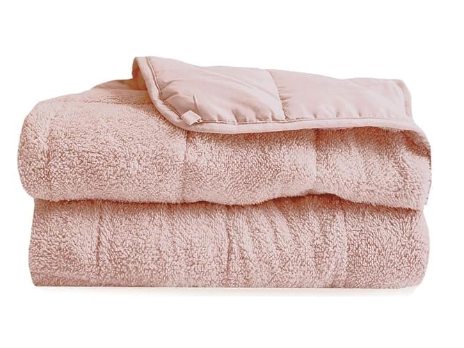 rejuvopedic Huggy Weighted Blanket / 104x153cms / 7lbs / Pink/Warm and Cosy Teddy Fleece Fabric/Anxiety Stress Relief - Image 1