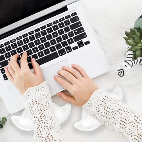 Gel Wrist Rest for Keyboard and Mouse Transparent White Mustache Elbow Pad Cushion Ergonomic Cute Clear Cool Mouse Wrist Pad Silicone Non-Slip Support for Computer Gaming Home Office Men Hand Pillow thumbnail 2