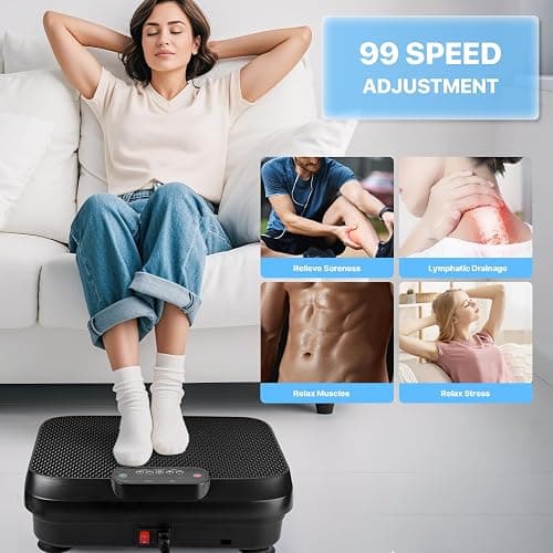 Vibration Plate Exercise Machine for Lymphatic Drainage Weight Loss,Whole Body Workout Vibration Fitness Platform,Mini Shake Plate,Sport Gym Fitness Equipment thumbnail 3