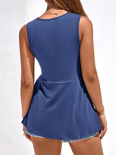 BTFBM Tank Top for Women 2026 Spring Summer Tops Babydoll Twist Front V Neck Sleeveless Flowy Dressy Casual Blouses thumbnail 4