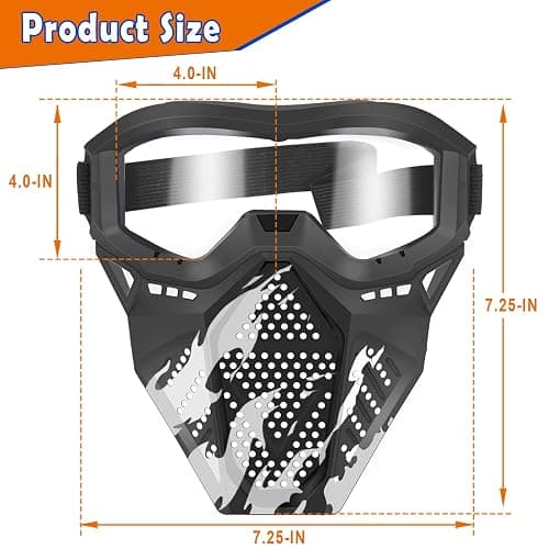 POKONBOY 4 Pack Tactical Mask for Kids, Safety Goggles Compatible with Nerf Rival, Apollo, Zeus, Khaos, Atlas, & Artemis Blasters Age 8+ Years Old thumbnail 2