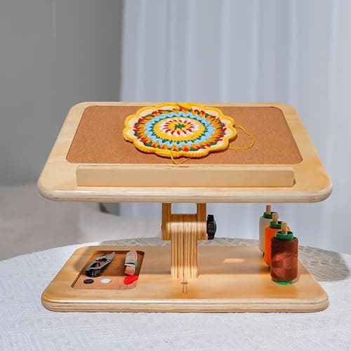 Tnstbiee Adjustable Lap Desk for Sewing & Crafting - Portable Folding Table with Wood Storage for Sewing Machines & Accessories, Perfect for Cross Stitch, Reading, iPad Use & Craft Essentials thumbnail 4