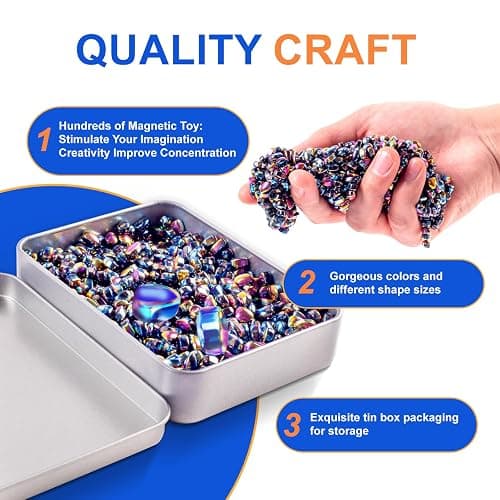 580PCS Magnetic Fidget Toys for Adults – Magnet Fidget, Magnetic Balls, Beads, Rocks & Ferrite Putty – Stress Relief Kit for ADHD, Anxiety & Autism, Desk & Office Sensory Toys, Colorful Adult Gifts thumbnail 6