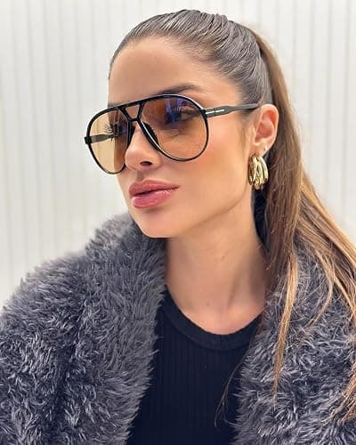 GUVIVI Retro Aviator Sunglasses for Women Men Oversized Classic 70s Vintage Trendy Tangle Free Square Aviators Sun Glasses thumbnail 7