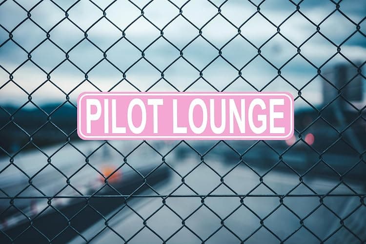 Pilot Lounge Sign, Aviation Airplane Or Plane Hangar Metal Sign, Rustic Street Sign or Door Name Plate Plaque Novelty Sign for Farm House Garage Wall Decor Pink Tin Sign 16 x 4 Inch thumbnail 3