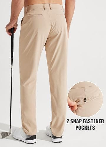 Libin Mens Golf Pants Stretch Work Dress Pants 30"/32"/34" Quick Dry Lightweight Casual Comfy Trousers with Pockets thumbnail 3